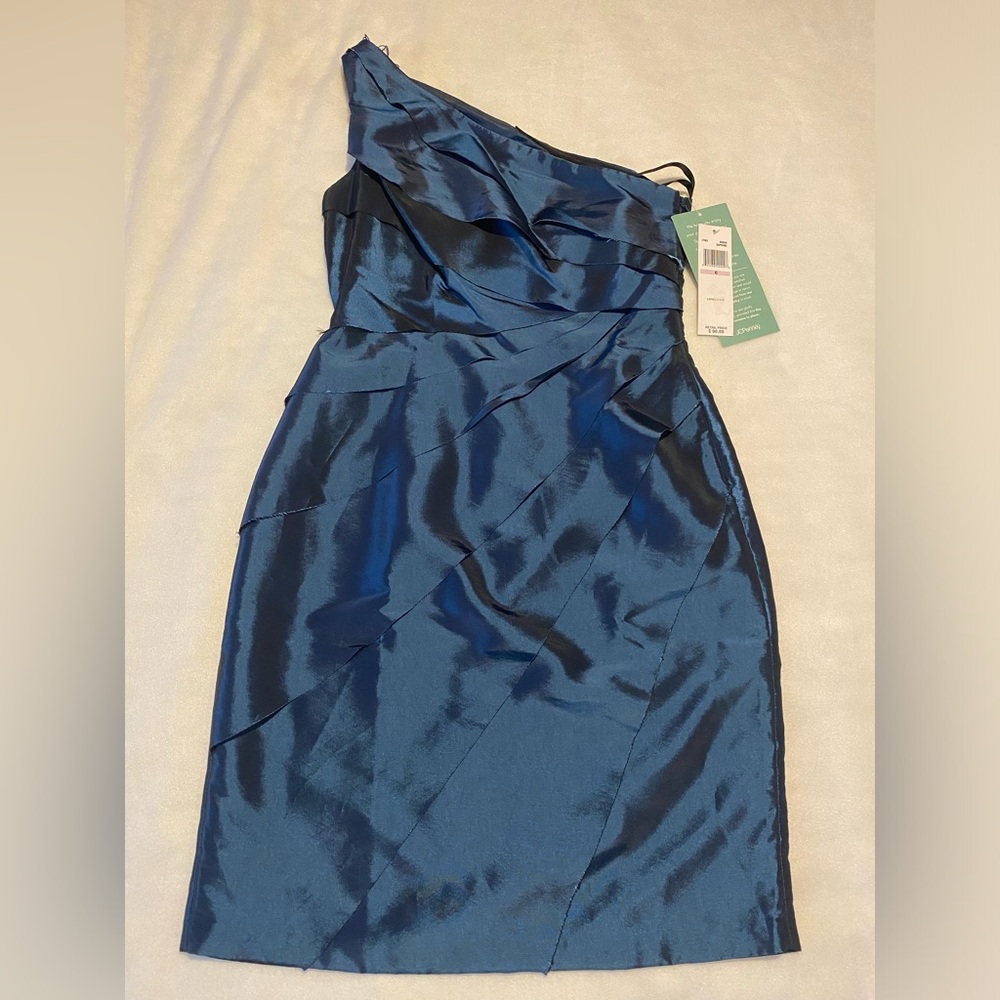 Indian Sapphire Satin one shoulder dress